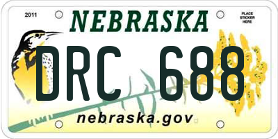 NE license plate DRC688