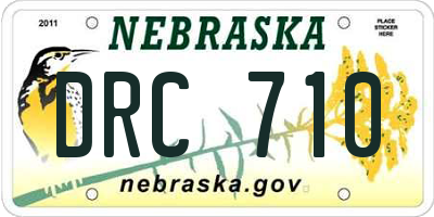 NE license plate DRC710