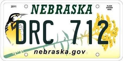 NE license plate DRC712