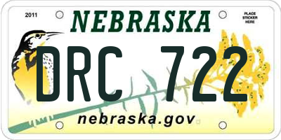 NE license plate DRC722