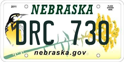 NE license plate DRC730