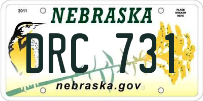 NE license plate DRC731