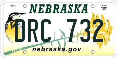 NE license plate DRC732