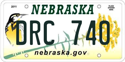 NE license plate DRC740