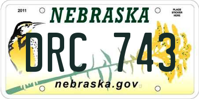 NE license plate DRC743