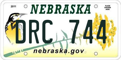NE license plate DRC744