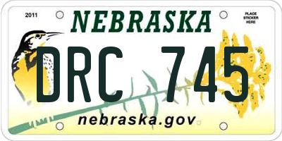 NE license plate DRC745
