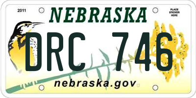 NE license plate DRC746