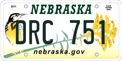 NE license plate DRC751