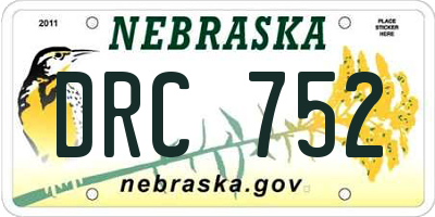 NE license plate DRC752