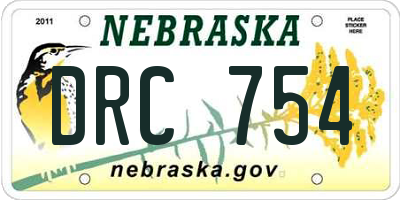 NE license plate DRC754