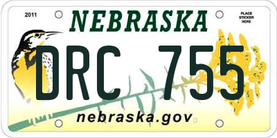 NE license plate DRC755