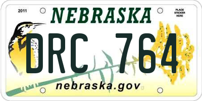 NE license plate DRC764