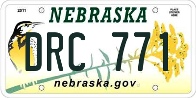 NE license plate DRC771