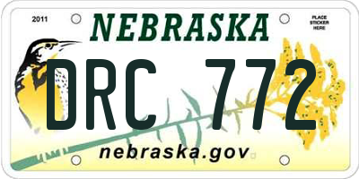 NE license plate DRC772