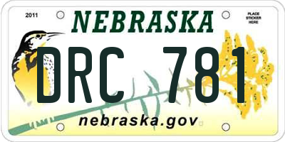 NE license plate DRC781