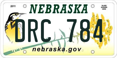 NE license plate DRC784