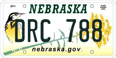 NE license plate DRC788
