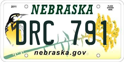 NE license plate DRC791