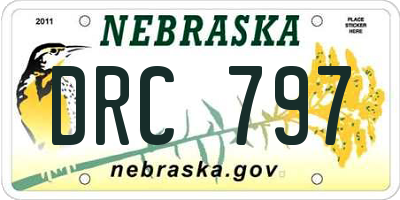 NE license plate DRC797