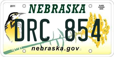 NE license plate DRC854