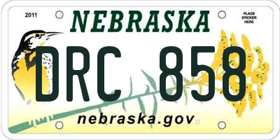 NE license plate DRC858