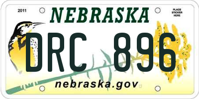 NE license plate DRC896