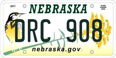 NE license plate DRC908