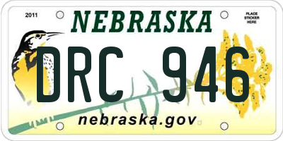 NE license plate DRC946