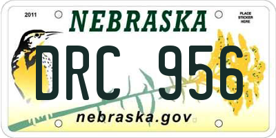 NE license plate DRC956