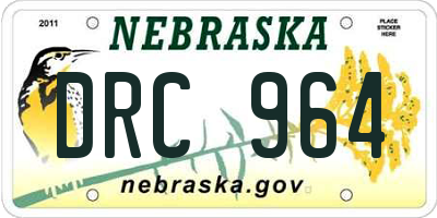 NE license plate DRC964