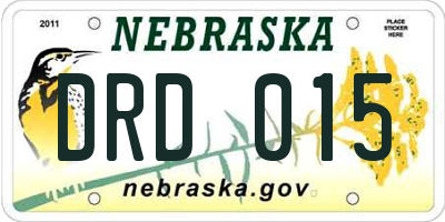 NE license plate DRD015