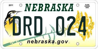 NE license plate DRD024