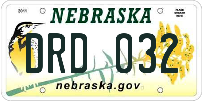 NE license plate DRD032