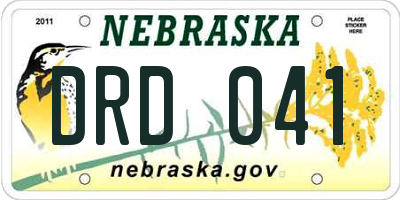 NE license plate DRD041