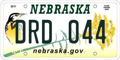 NE license plate DRD044