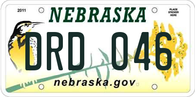 NE license plate DRD046