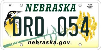 NE license plate DRD054