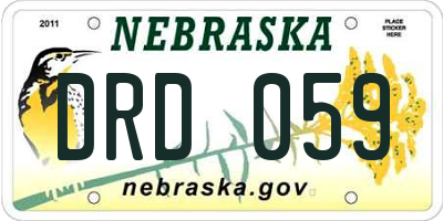 NE license plate DRD059