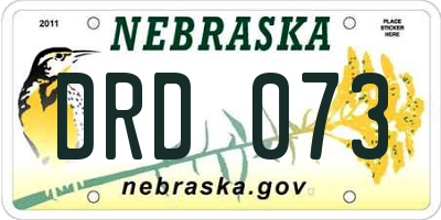NE license plate DRD073
