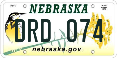 NE license plate DRD074