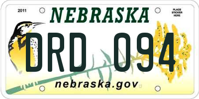 NE license plate DRD094