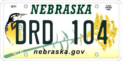 NE license plate DRD104
