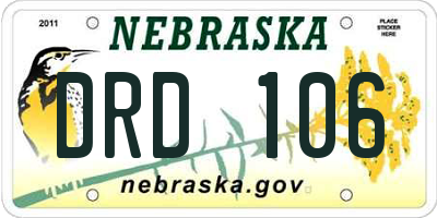 NE license plate DRD106