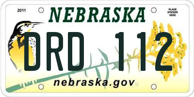 NE license plate DRD112