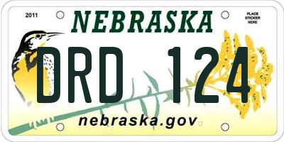 NE license plate DRD124