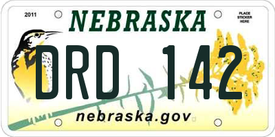 NE license plate DRD142