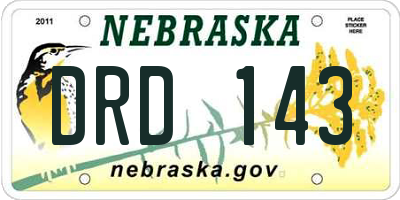NE license plate DRD143