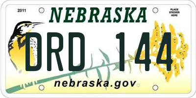 NE license plate DRD144