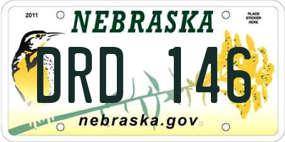 NE license plate DRD146
